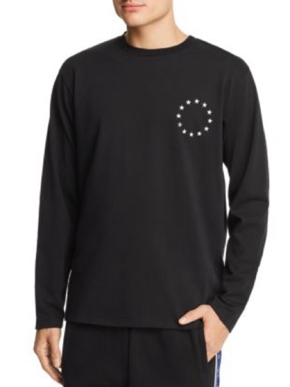 Etudes Sz XXL Europa Black Long Sleeves Stars Casual Tee Shirt